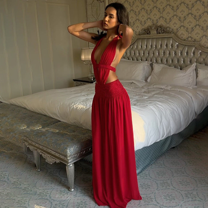 Women's Square Neck Ruched Waist High Slit Maxi Dress — Sexy Sleeveless Stretch Crepe Formal Evening Gown, Elegant Party Dress XS–XL in 17 Colors