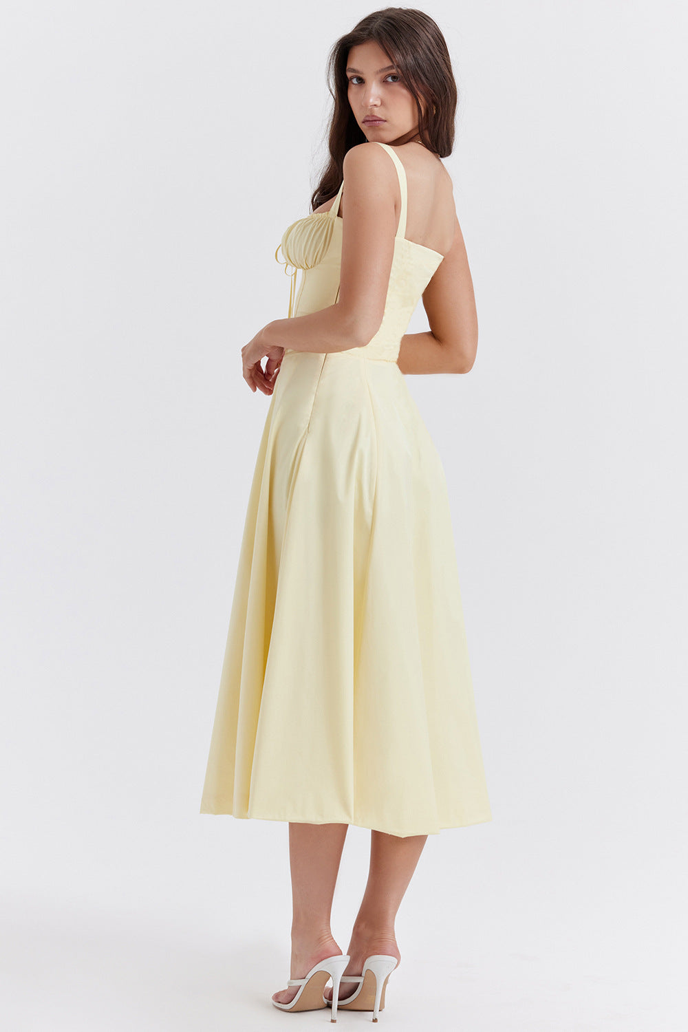 Women's French Style Corset Bust Slip Dress — Gathered Sweetheart Neckline Sleeveless Midi & Mini Dress, Elegant Summer Sundress in 30+ Colors S–2XL