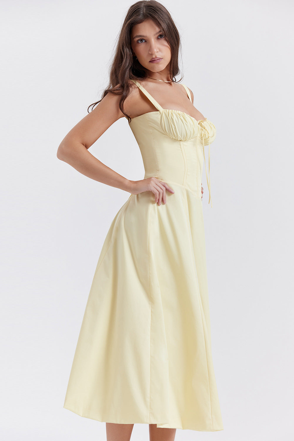 Women's French Style Corset Bust Slip Dress — Gathered Sweetheart Neckline Sleeveless Midi & Mini Dress, Elegant Summer Sundress in 30+ Colors S–2XL