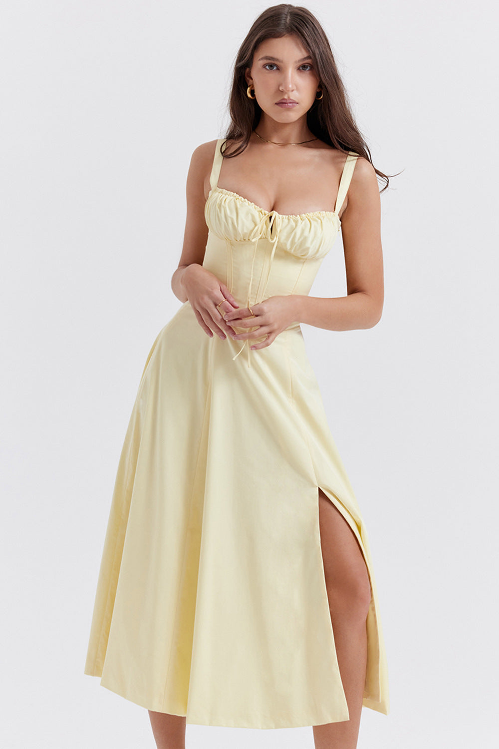 Women's French Style Corset Bust Slip Dress — Gathered Sweetheart Neckline Sleeveless Midi & Mini Dress, Elegant Summer Sundress in 30+ Colors S–2XL