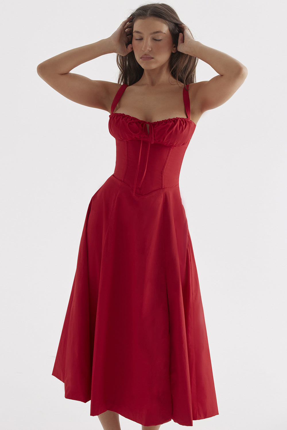 Women's French Style Corset Bust Slip Dress — Gathered Sweetheart Neckline Sleeveless Midi & Mini Dress, Elegant Summer Sundress in 30+ Colors S–2XL