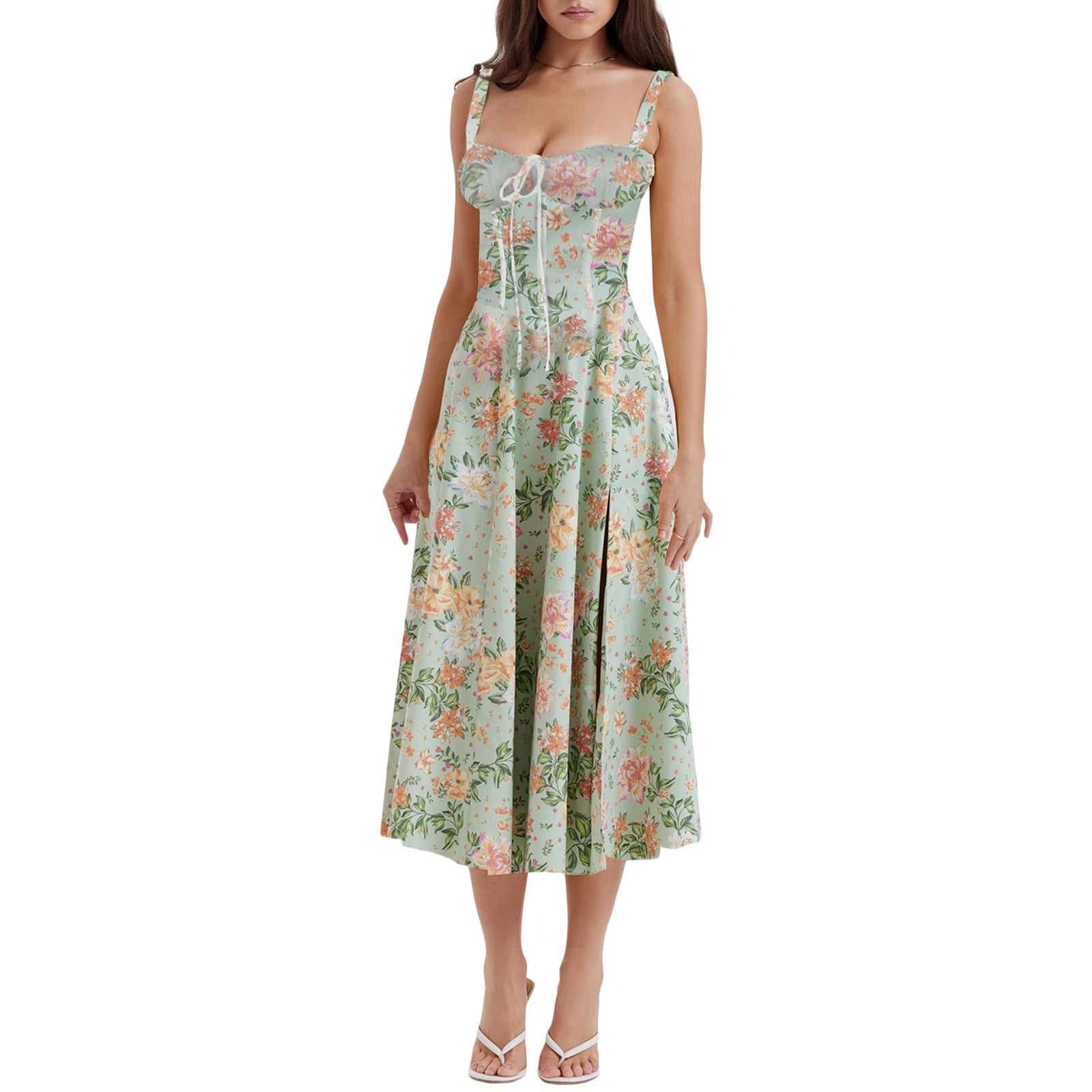 Women's French Style Corset Bust Slip Dress — Gathered Sweetheart Neckline Sleeveless Midi & Mini Dress, Elegant Summer Sundress in 30+ Colors S–2XL