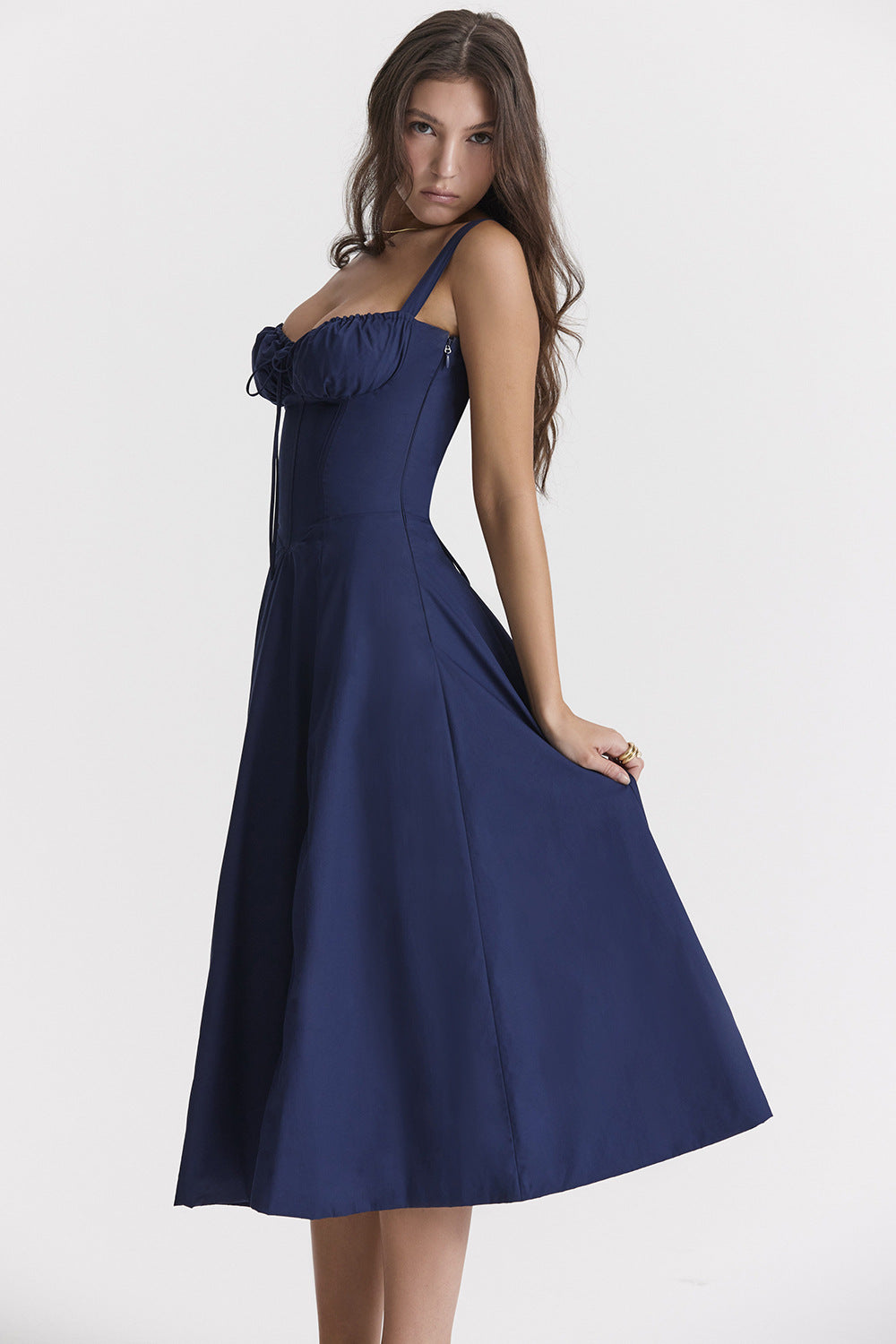 Women's French Style Corset Bust Slip Dress — Gathered Sweetheart Neckline Sleeveless Midi & Mini Dress, Elegant Summer Sundress in 30+ Colors S–2XL