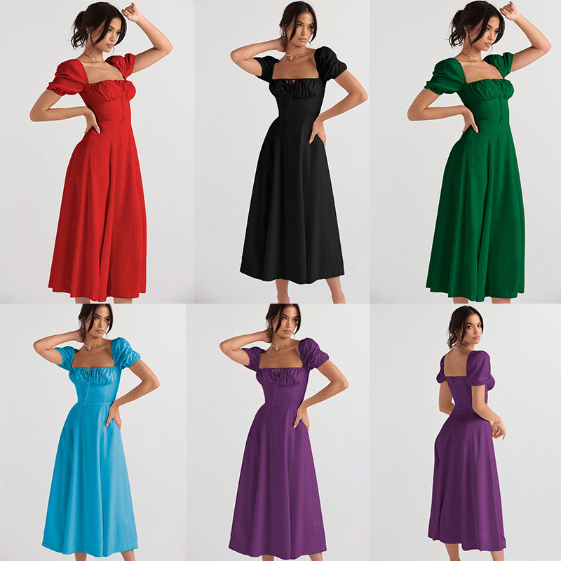 Women's French Style Corset Bust Slip Dress — Gathered Sweetheart Neckline Sleeveless Midi & Mini Dress, Elegant Summer Sundress in 30+ Colors S–2XL