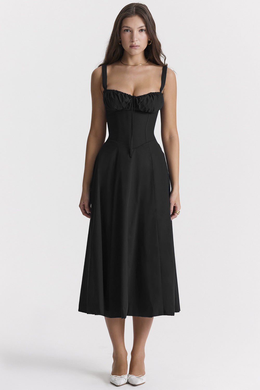 Women's French Style Corset Bust Slip Dress — Gathered Sweetheart Neckline Sleeveless Midi & Mini Dress, Elegant Summer Sundress in 30+ Colors S–2XL