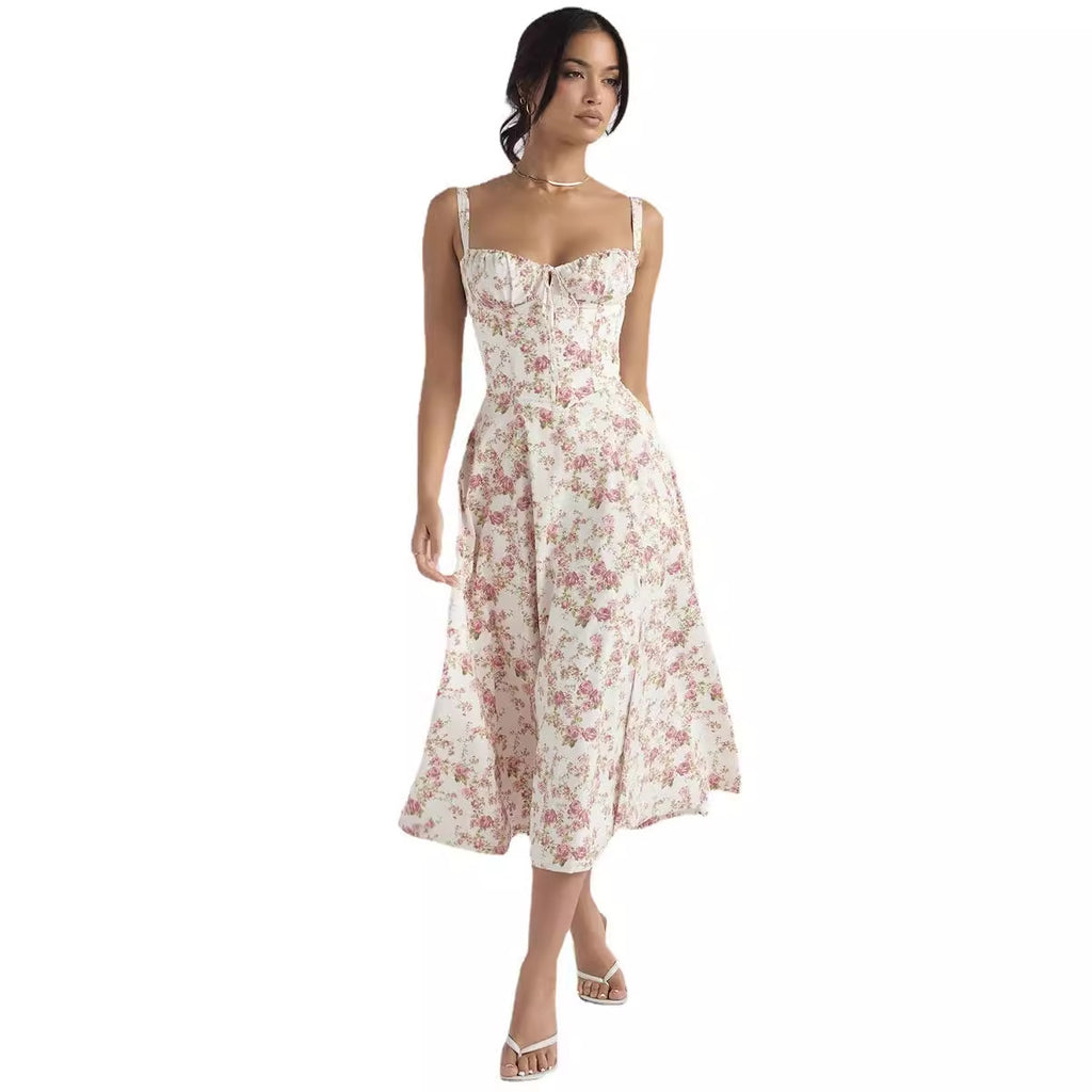 Women's French Style Corset Bust Slip Dress — Gathered Sweetheart Neckline Sleeveless Midi & Mini Dress, Elegant Summer Sundress in 30+ Colors S–2XL