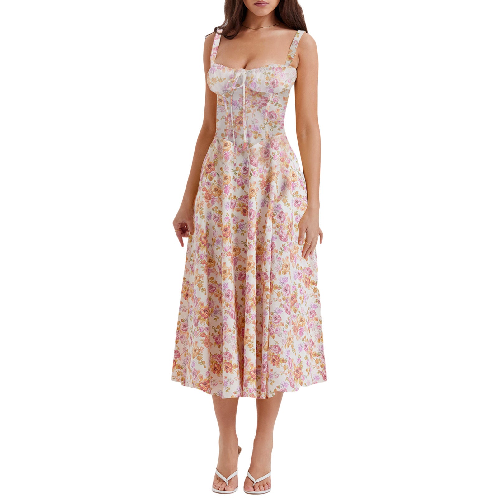 Women's French Style Corset Bust Slip Dress — Gathered Sweetheart Neckline Sleeveless Midi & Mini Dress, Elegant Summer Sundress in 30+ Colors S–2XL