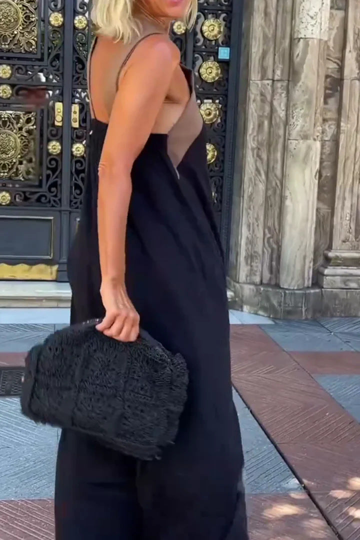 Women's Cross Halter Open Back Maxi Dress — Sexy Backless Crisscross Strap Sleeveless Long Dress, Elegant Flowy Summer Evening Party Dress XS–3XL in 11 Colors