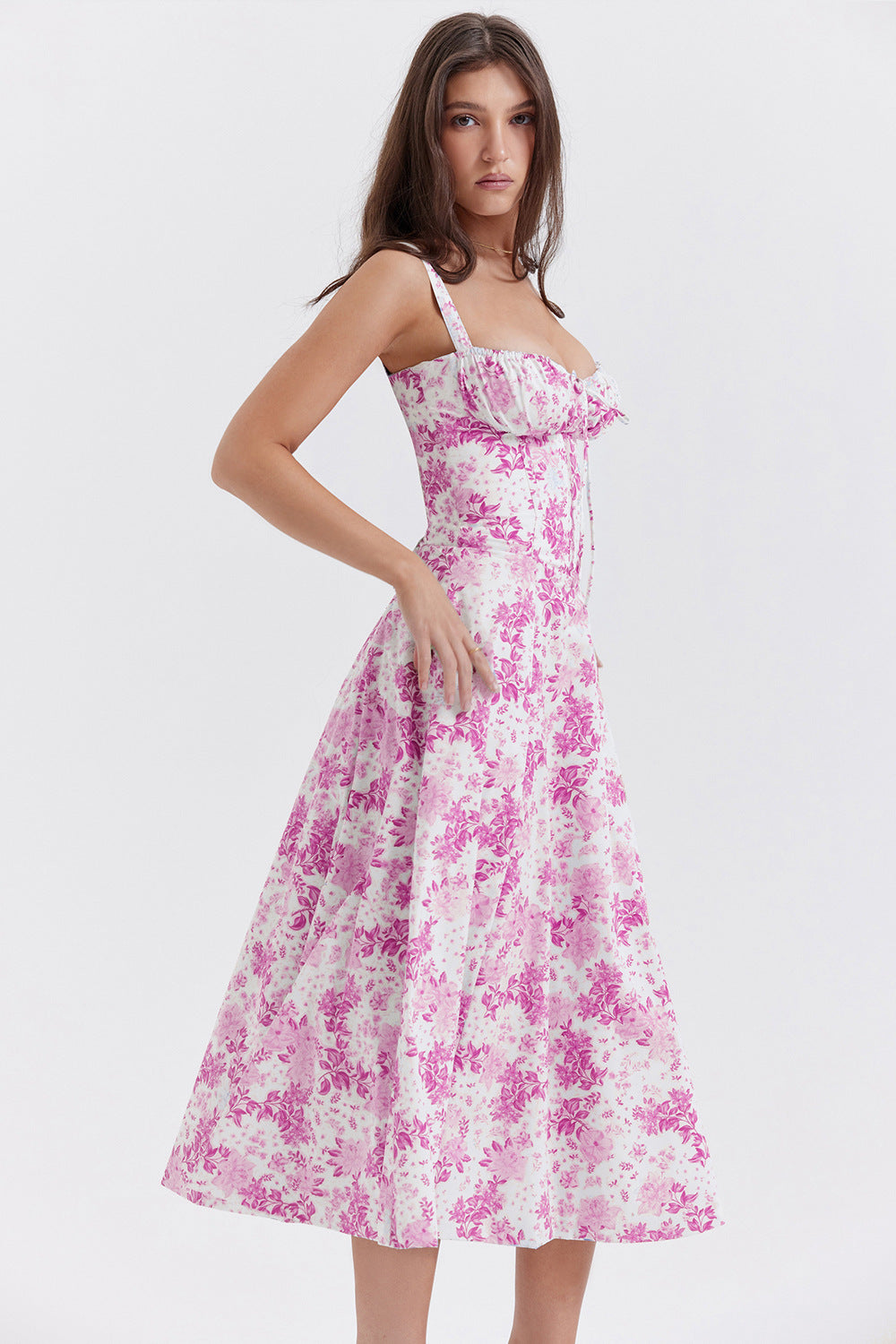 Women's French Style Corset Bust Slip Dress — Gathered Sweetheart Neckline Sleeveless Midi & Mini Dress, Elegant Summer Sundress in 30+ Colors S–2XL