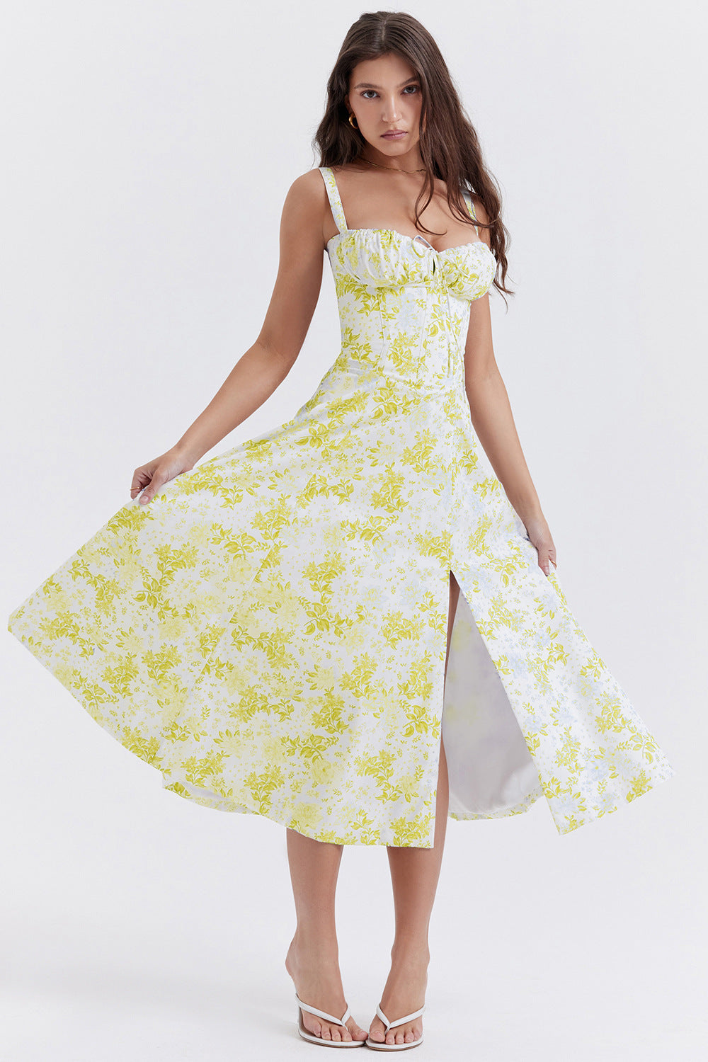 Women's French Style Corset Bust Slip Dress — Gathered Sweetheart Neckline Sleeveless Midi & Mini Dress, Elegant Summer Sundress in 30+ Colors S–2XL