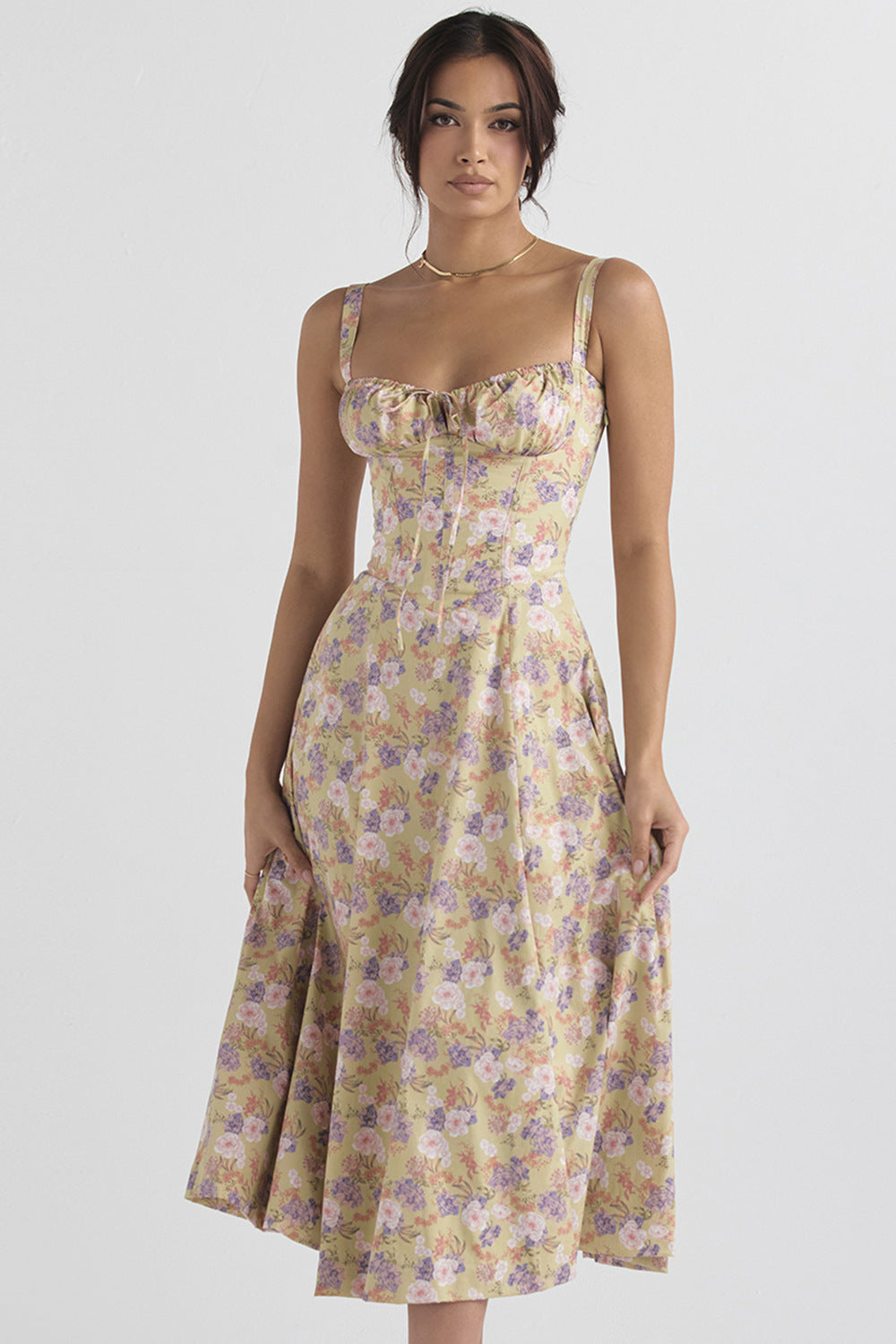 Women's French Style Corset Bust Slip Dress — Gathered Sweetheart Neckline Sleeveless Midi & Mini Dress, Elegant Summer Sundress in 30+ Colors S–2XL