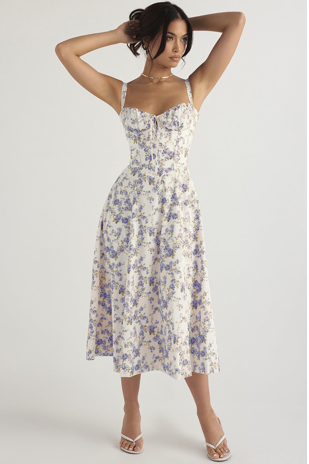 Women's French Style Corset Bust Slip Dress — Gathered Sweetheart Neckline Sleeveless Midi & Mini Dress, Elegant Summer Sundress in 30+ Colors S–2XL