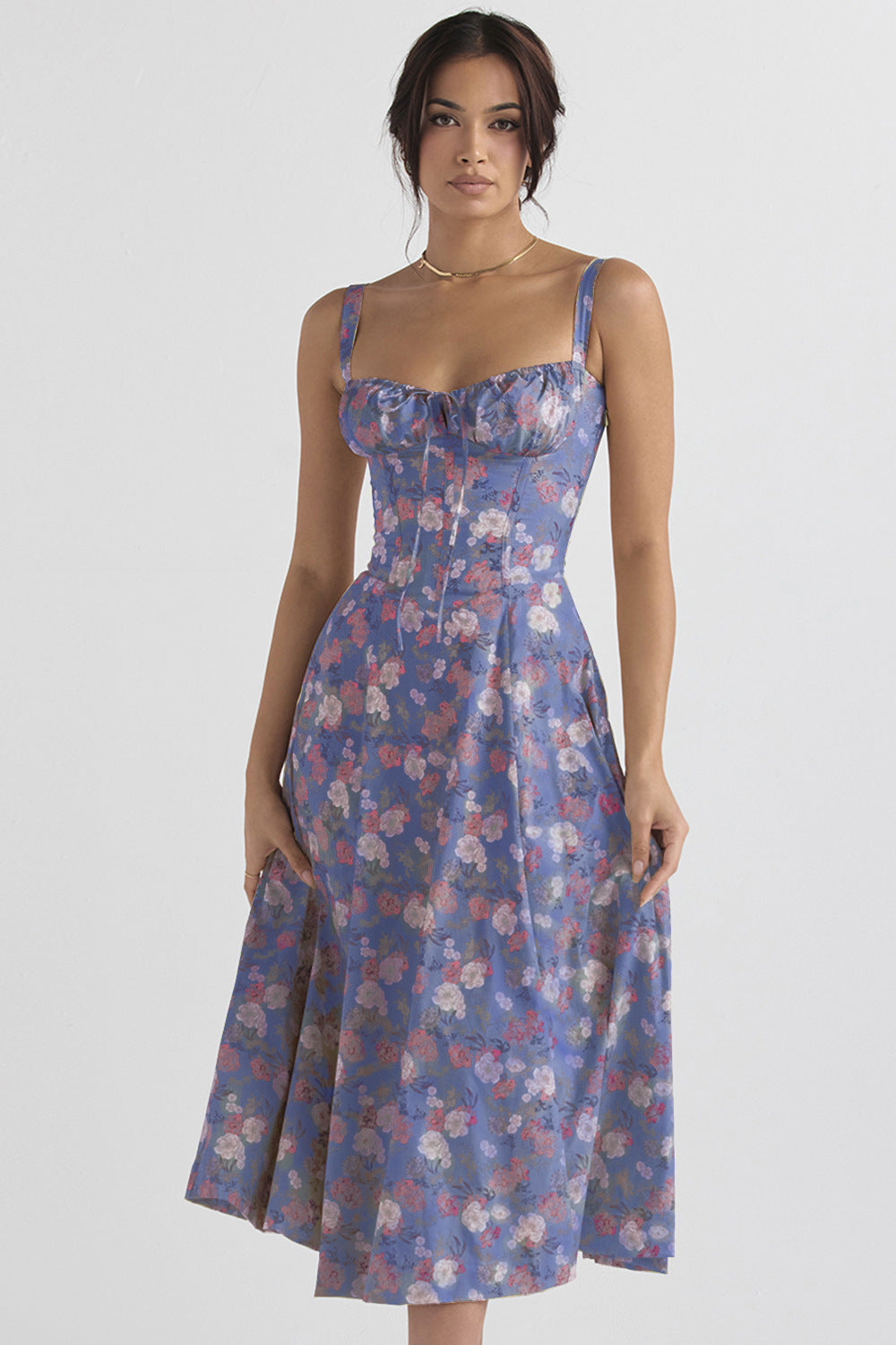 Women's French Style Corset Bust Slip Dress — Gathered Sweetheart Neckline Sleeveless Midi & Mini Dress, Elegant Summer Sundress in 30+ Colors S–2XL