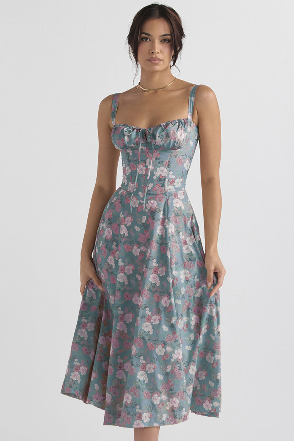 Women's French Style Corset Bust Slip Dress — Gathered Sweetheart Neckline Sleeveless Midi & Mini Dress, Elegant Summer Sundress in 30+ Colors S–2XL
