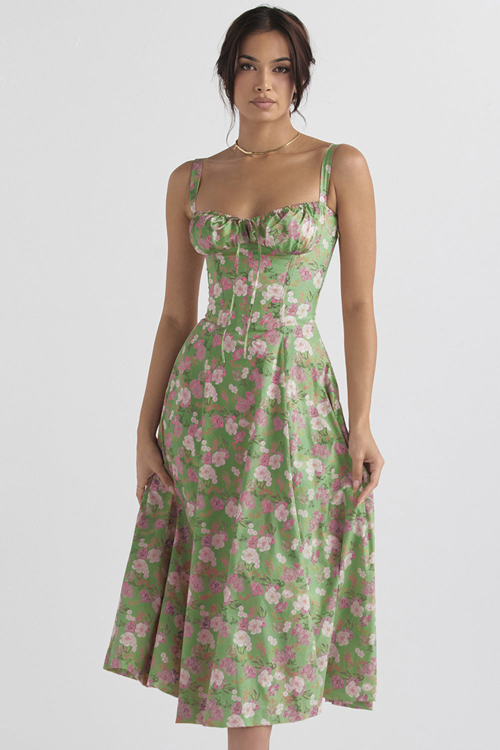 Women's French Style Corset Bust Slip Dress — Gathered Sweetheart Neckline Sleeveless Midi & Mini Dress, Elegant Summer Sundress in 30+ Colors S–2XL