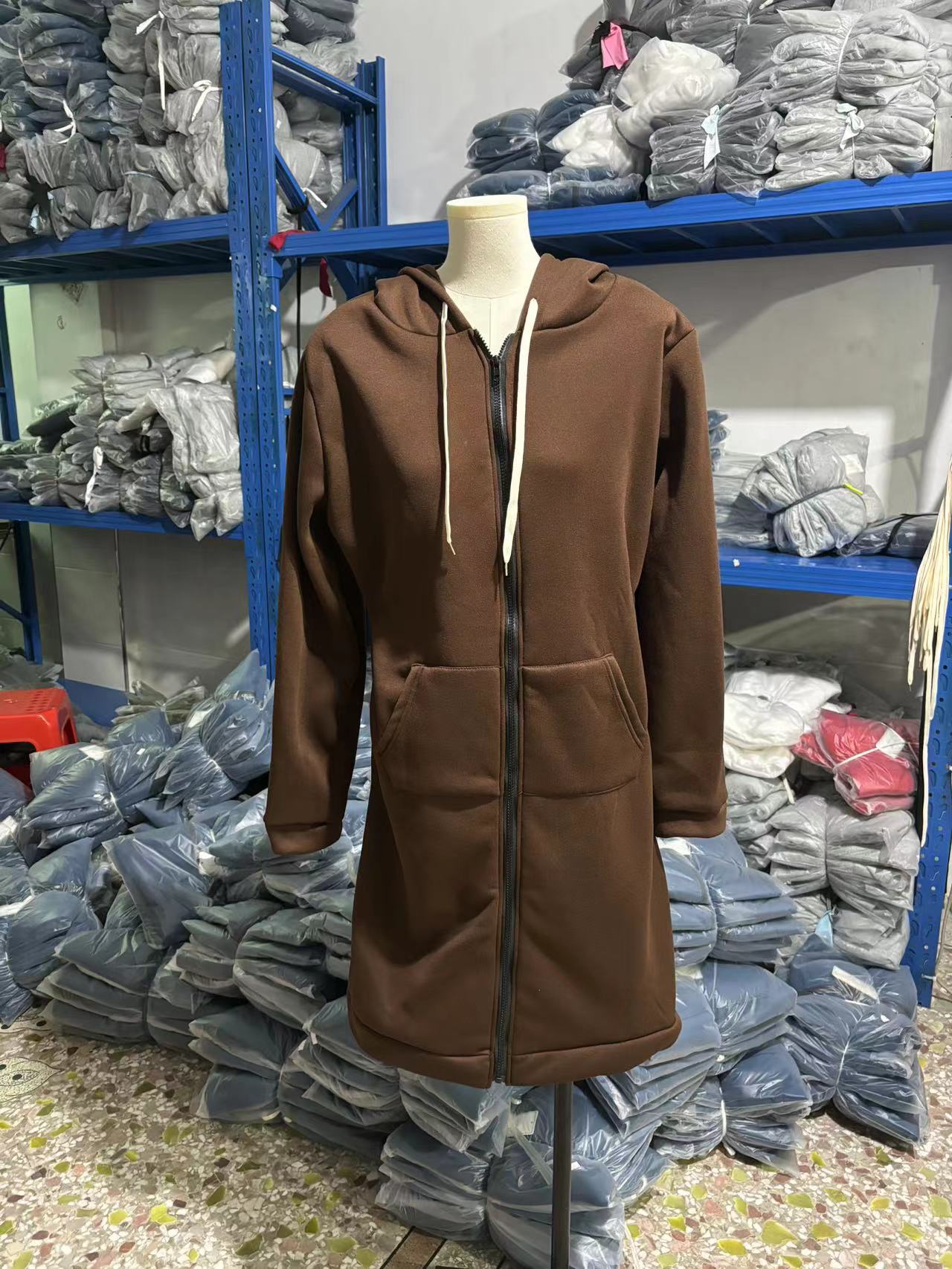 Women's Longline Zip-Up Hoodie | Oversized Fleece Hooded Sweatshirt Jacket | Cozy Mid-Length Fall Winter Coat
