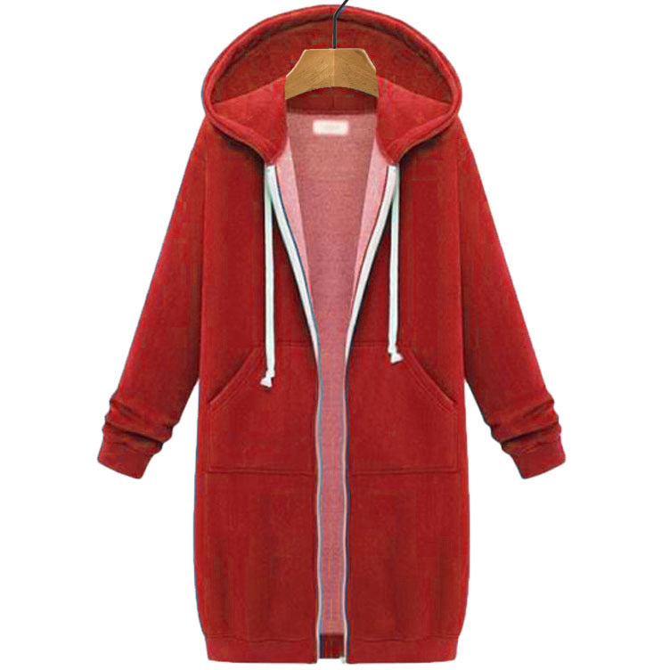 Women's Longline Zip-Up Hoodie | Oversized Fleece Hooded Sweatshirt Jacket | Cozy Mid-Length Fall Winter Coat