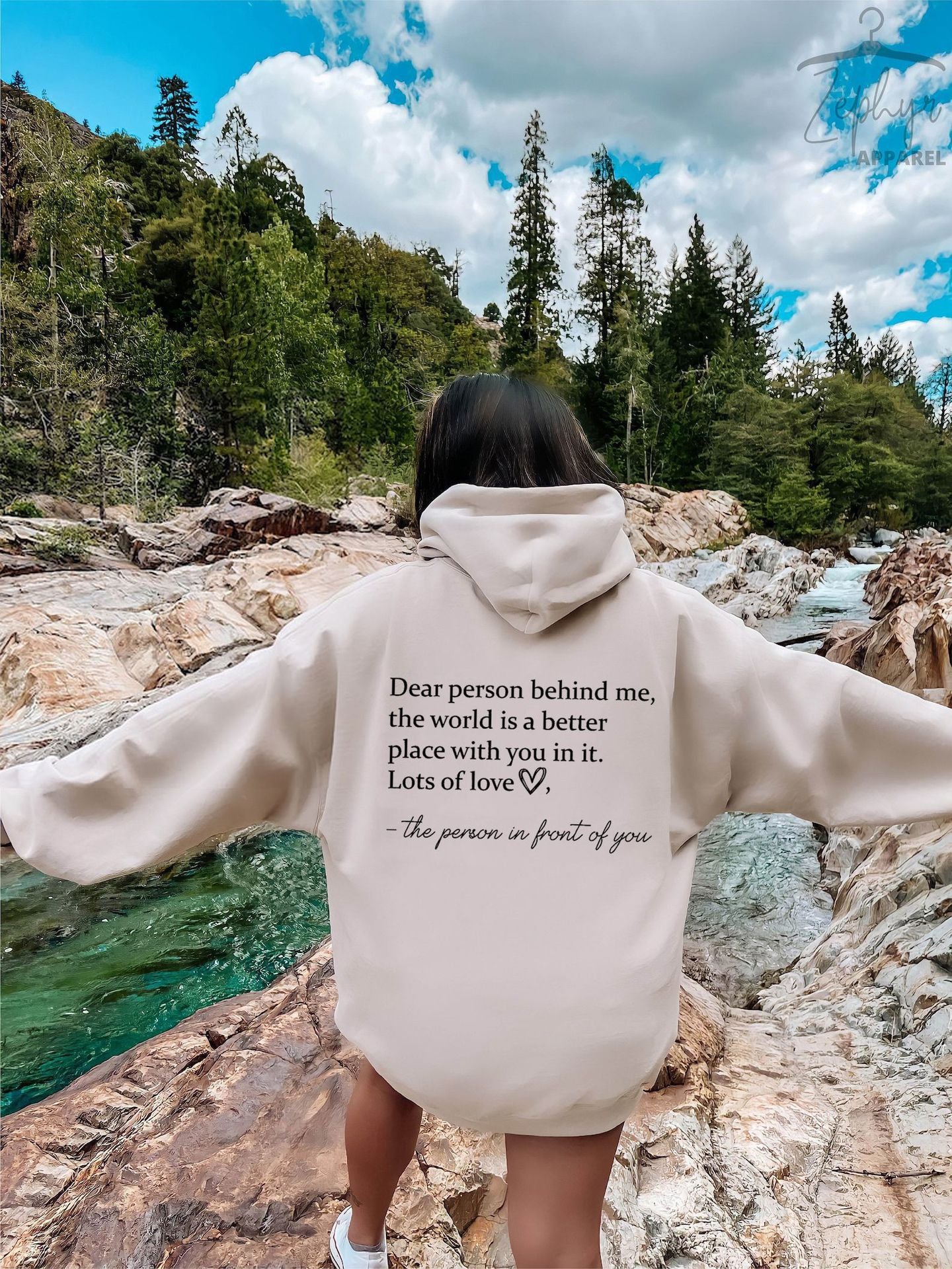 Women's Fleece Graphic Hoodie | "Dear Person Behind Me" Letter Print Oversized Pullover Sweatshirt | S-5XL