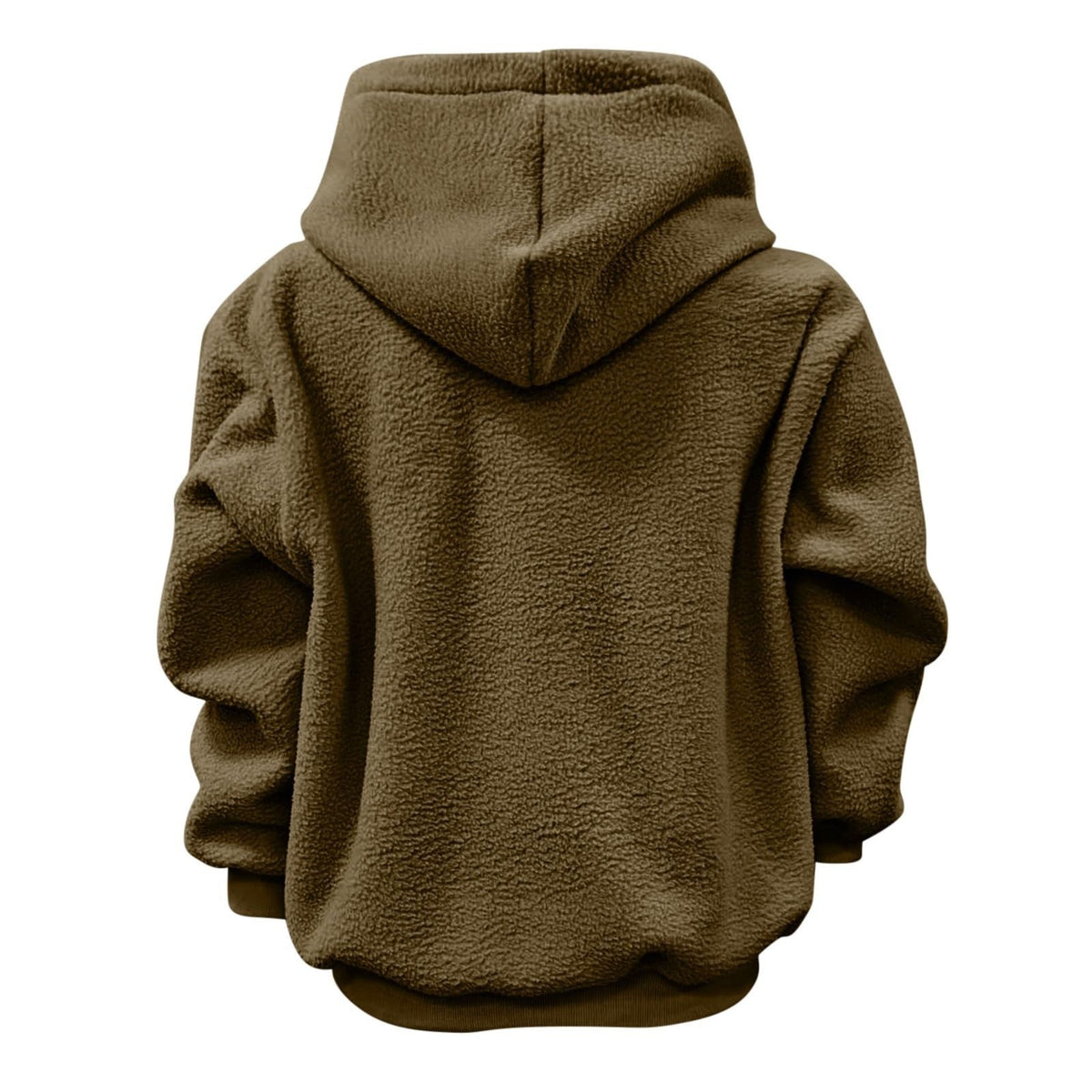 Women's Fluffy Teddy Fleece Oversized Hoodie — Plush Pullover Sweatshirt with Wrap Front Pocket & Drawstring Hood, Cozy Winter Top S–XXL in 7 Colors