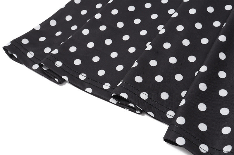 2026 Summer Polka Dot Halter A-Line Mini Dress for Women, Sexy Backless Waist-Cinching Printed Party Dress