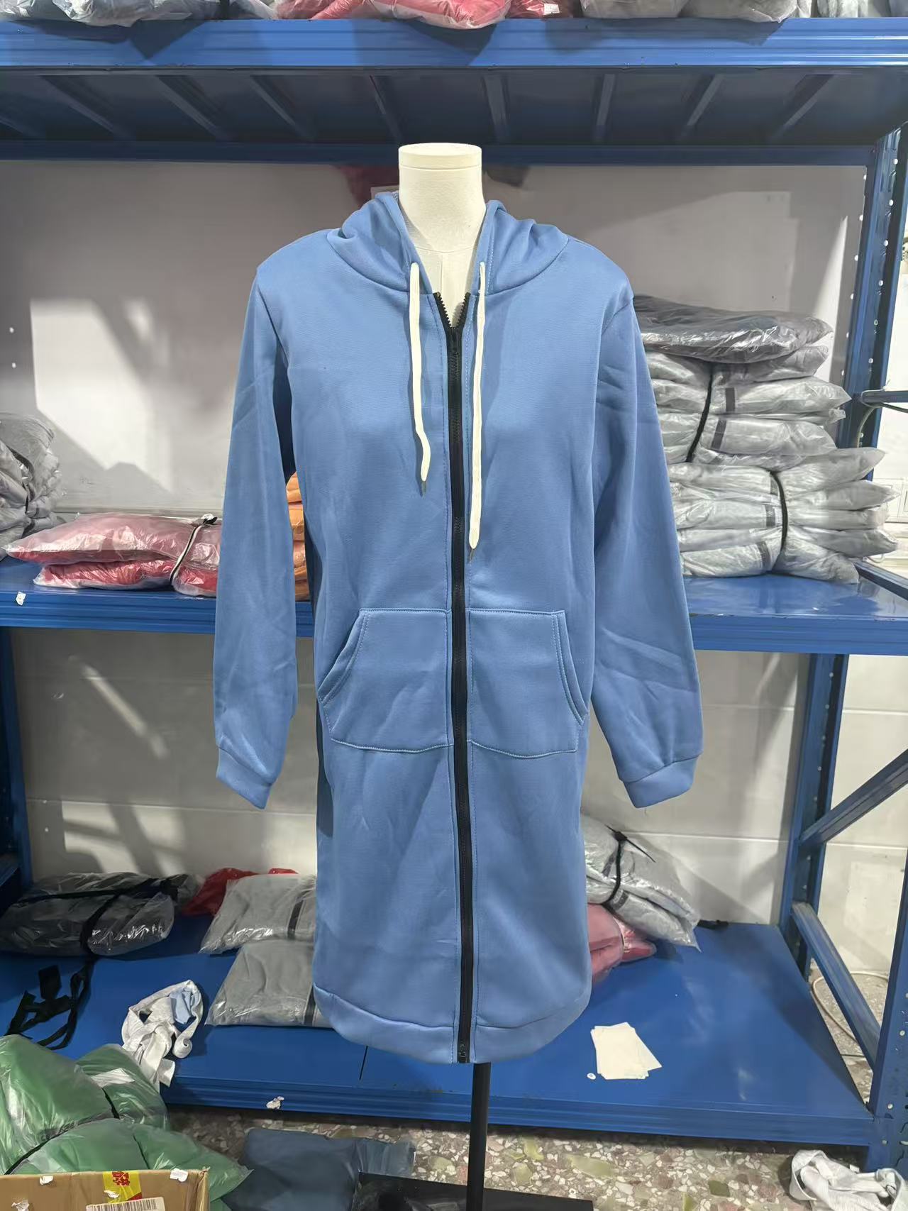 Women's Longline Zip-Up Hoodie | Oversized Fleece Hooded Sweatshirt Jacket | Cozy Mid-Length Fall Winter Coat
