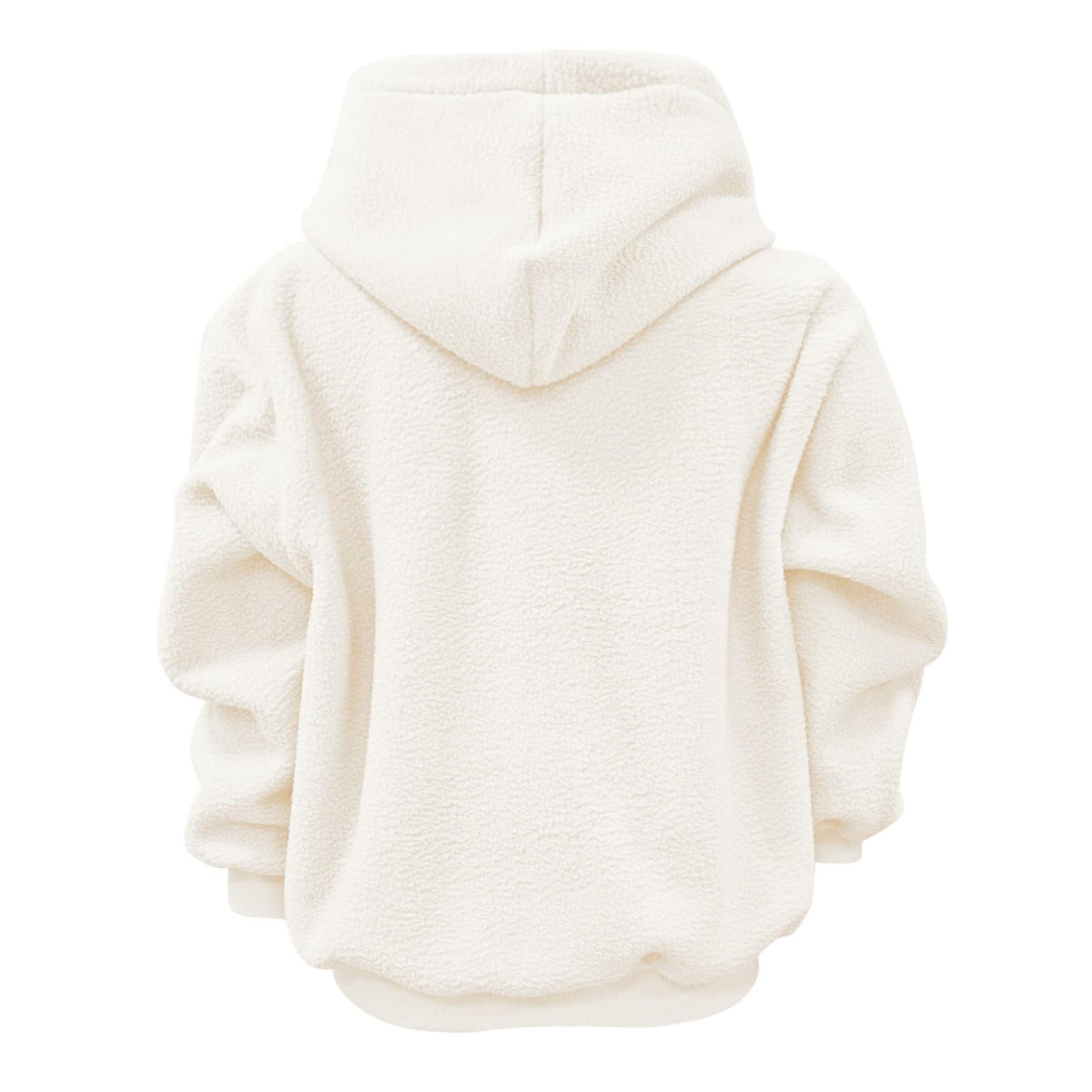 Women's Fluffy Teddy Fleece Oversized Hoodie — Plush Pullover Sweatshirt with Wrap Front Pocket & Drawstring Hood, Cozy Winter Top S–XXL in 7 Colors