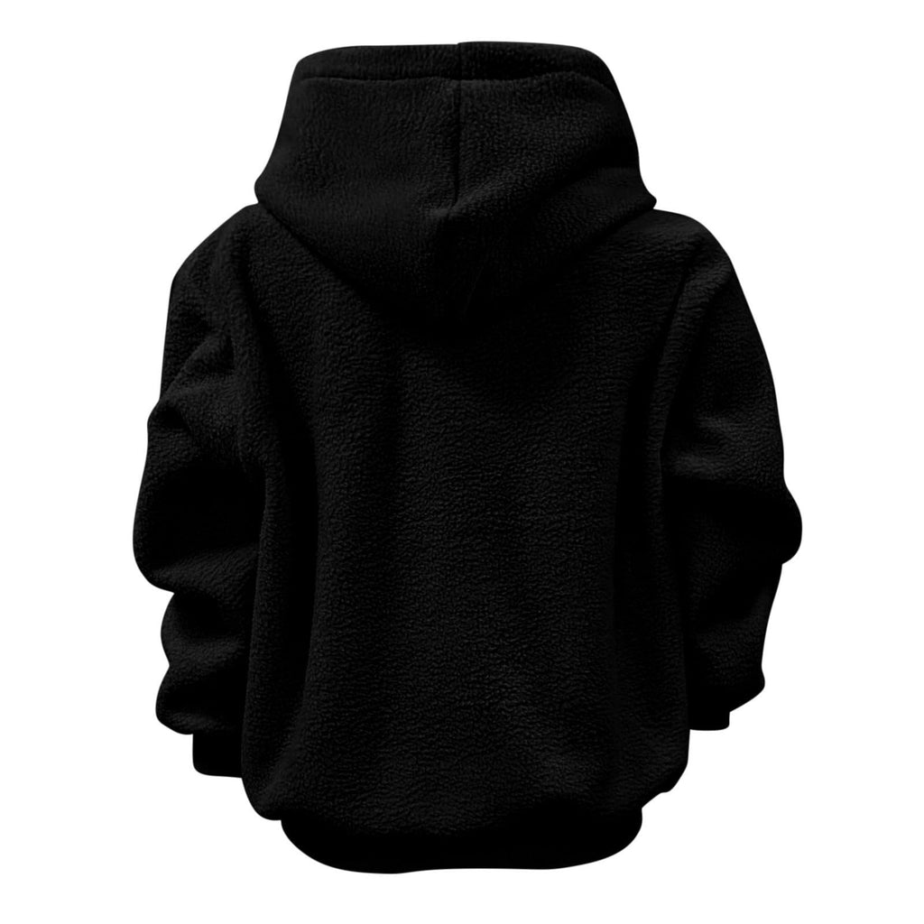 Women's Fluffy Teddy Fleece Oversized Hoodie — Plush Pullover Sweatshirt with Wrap Front Pocket & Drawstring Hood, Cozy Winter Top S–XXL in 7 Colors