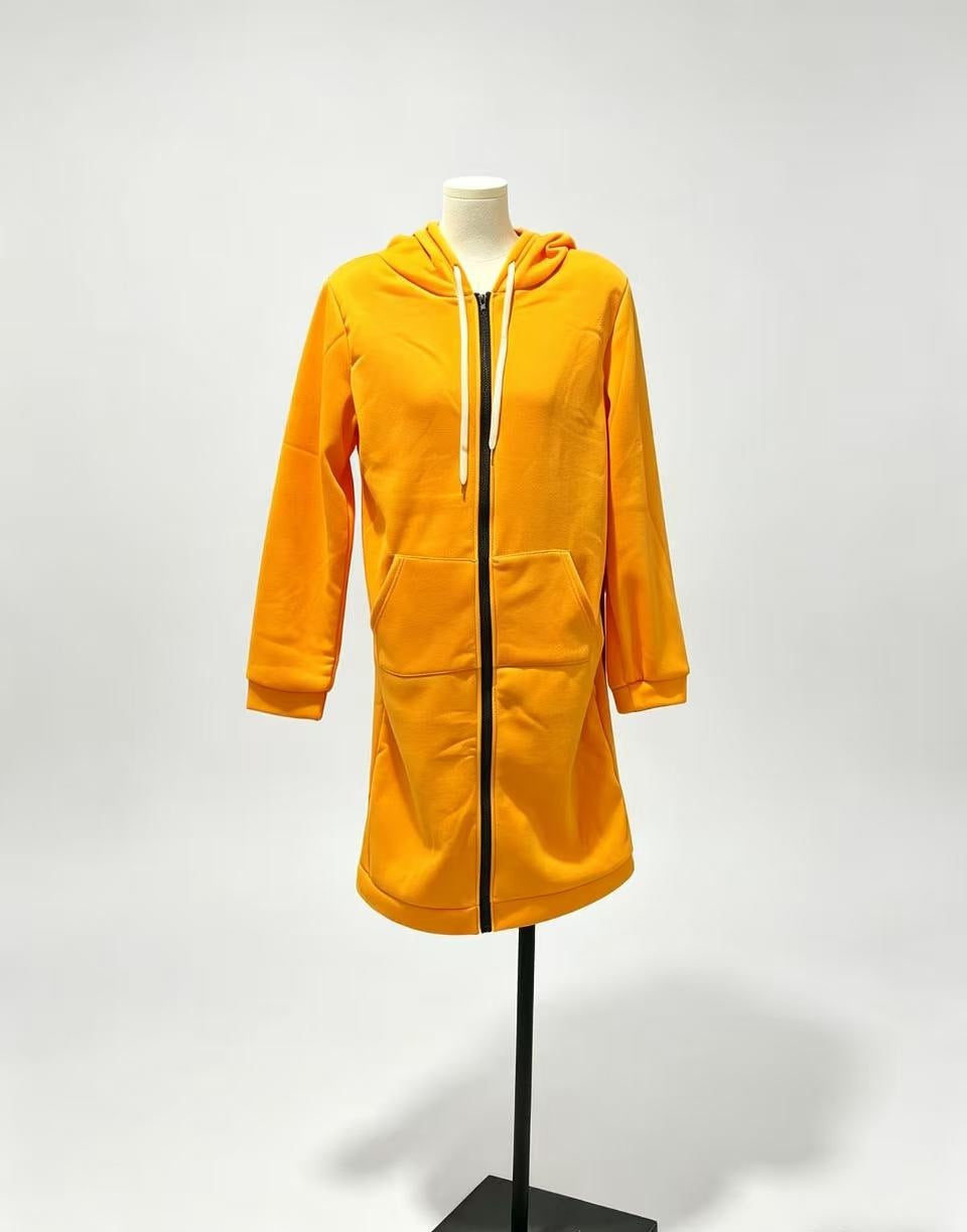 Women's Longline Zip-Up Hoodie | Oversized Fleece Hooded Sweatshirt Jacket | Cozy Mid-Length Fall Winter Coat