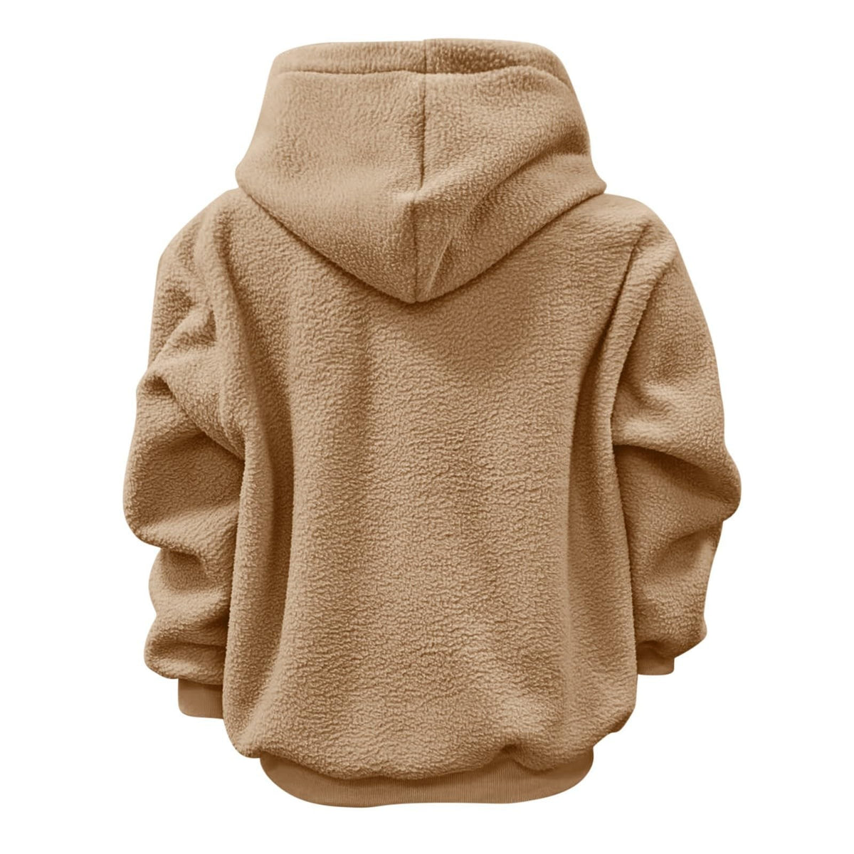 Women's Fluffy Teddy Fleece Oversized Hoodie — Plush Pullover Sweatshirt with Wrap Front Pocket & Drawstring Hood, Cozy Winter Top S–XXL in 7 Colors