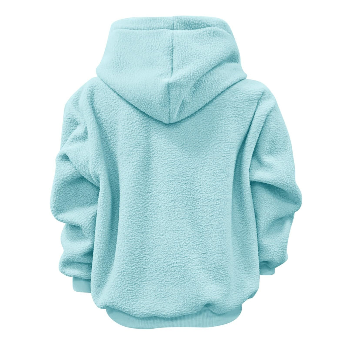 Women's Fluffy Teddy Fleece Oversized Hoodie — Plush Pullover Sweatshirt with Wrap Front Pocket & Drawstring Hood, Cozy Winter Top S–XXL in 7 Colors
