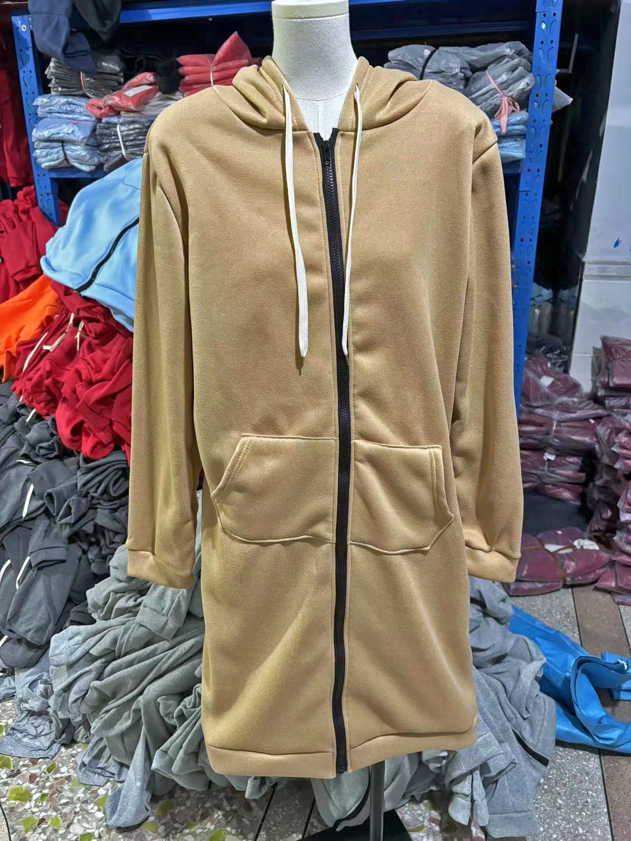 Women's Longline Zip-Up Hoodie | Oversized Fleece Hooded Sweatshirt Jacket | Cozy Mid-Length Fall Winter Coat