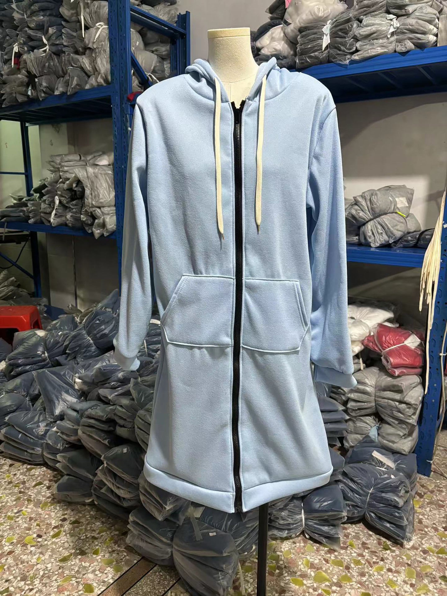Women's Longline Zip-Up Hoodie | Oversized Fleece Hooded Sweatshirt Jacket | Cozy Mid-Length Fall Winter Coat