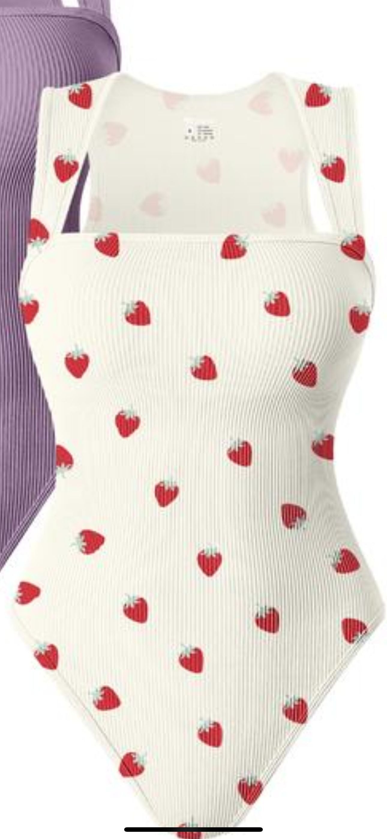 Women's Ribbed Square Neck Bodysuit | Sleeveless Tummy Control Butt Lifting Thong Body Shaper
