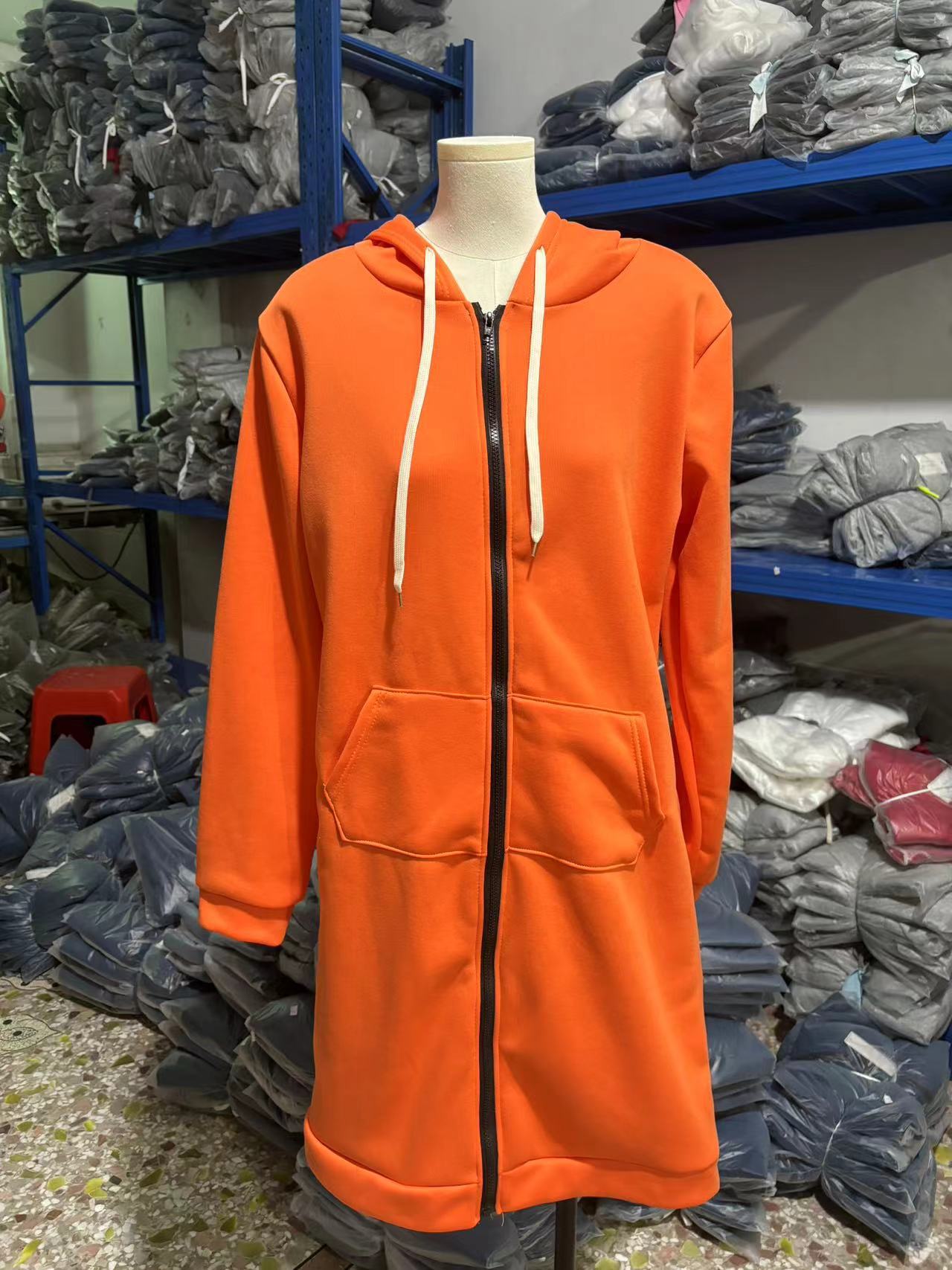 Women's Longline Zip-Up Hoodie | Oversized Fleece Hooded Sweatshirt Jacket | Cozy Mid-Length Fall Winter Coat