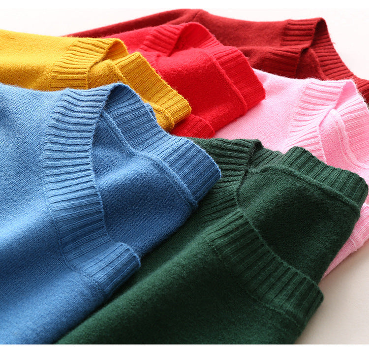 Women's Soft Crew Neck Knit Sweater | Classic Slim-Fit Long Sleeve Pullover Base Layer Top | Fall Winter
