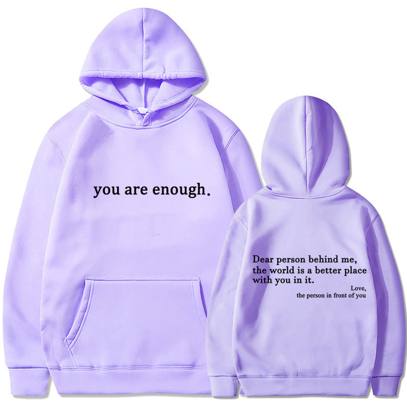 Women's Fleece Graphic Hoodie | "Dear Person Behind Me" Letter Print Oversized Pullover Sweatshirt | S-5XL