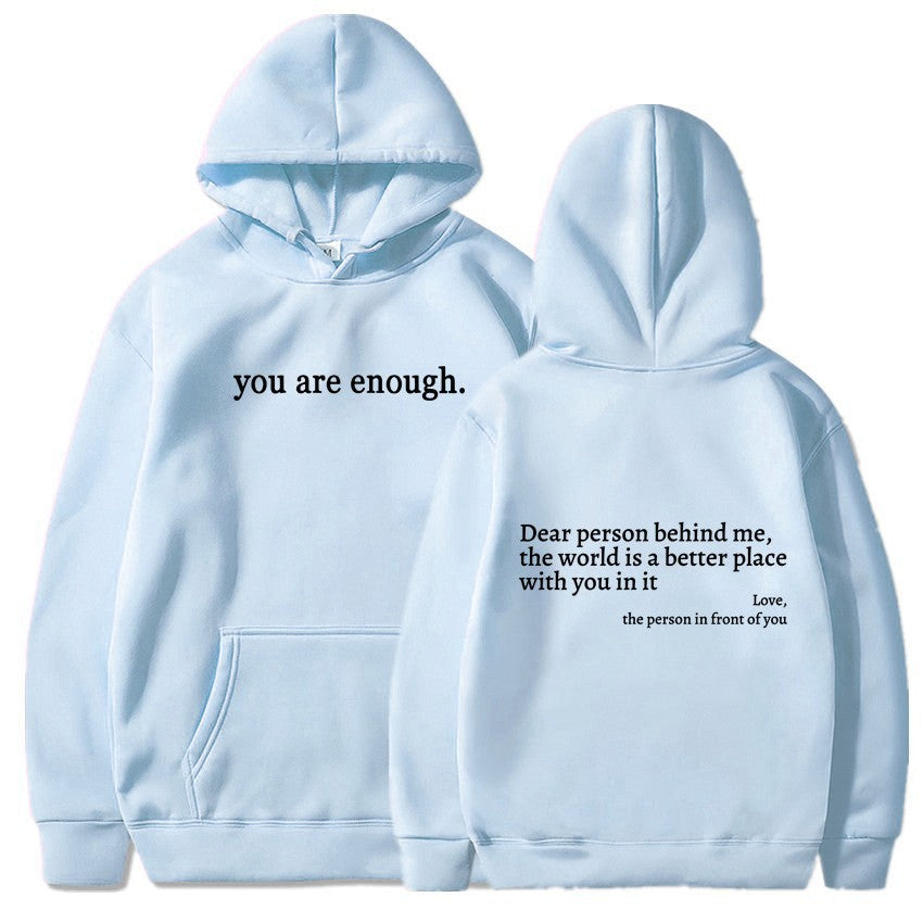 Women's Fleece Graphic Hoodie | "Dear Person Behind Me" Letter Print Oversized Pullover Sweatshirt | S-5XL