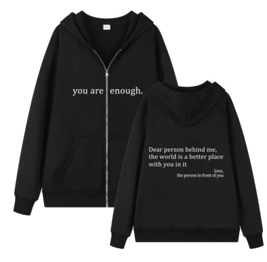 Women's Fleece Graphic Hoodie | "Dear Person Behind Me" Letter Print Oversized Pullover Sweatshirt | S-5XL
