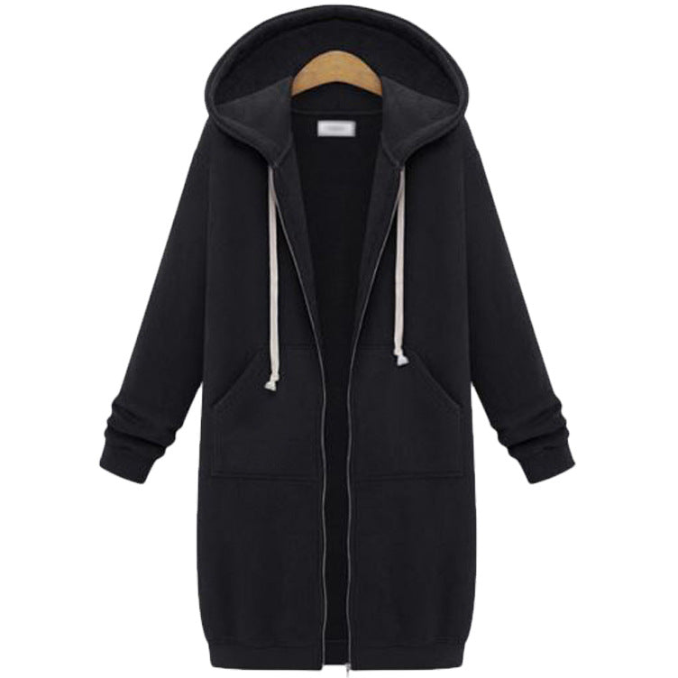Women's Longline Zip-Up Hoodie | Oversized Fleece Hooded Sweatshirt Jacket | Cozy Mid-Length Fall Winter Coat