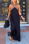 Women's Cross Halter Open Back Maxi Dress — Sexy Backless Crisscross Strap Sleeveless Long Dress, Elegant Flowy Summer Evening Party Dress XS–3XL in 11 Colors
