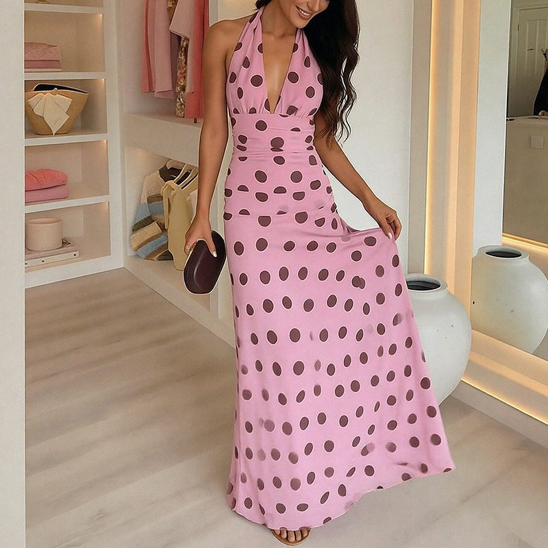 Women's V-Neck Floral Print Maxi Dress — Elegant Fit & Flare Long Dress with Wrap Neckline, Fitted Waistband & Flutter Sleeves, Boho Summer Evening Dress S–XXXL in 16 Prints
