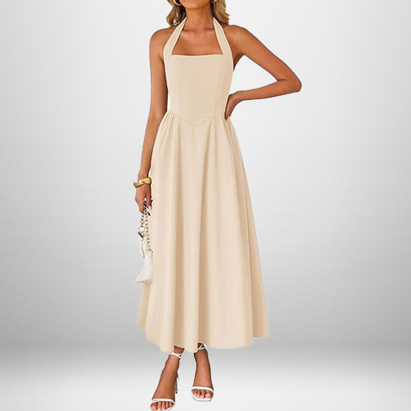Women's V-Neck Floral Print Maxi Dress — Elegant Fit & Flare Long Dress with Wrap Neckline, Fitted Waistband & Flutter Sleeves, Boho Summer Evening Dress S–XXXL in 16 Prints